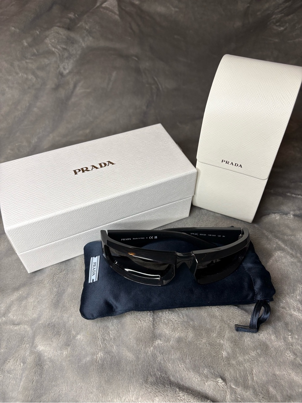 Prada Glossy Black Shield Sunglasses